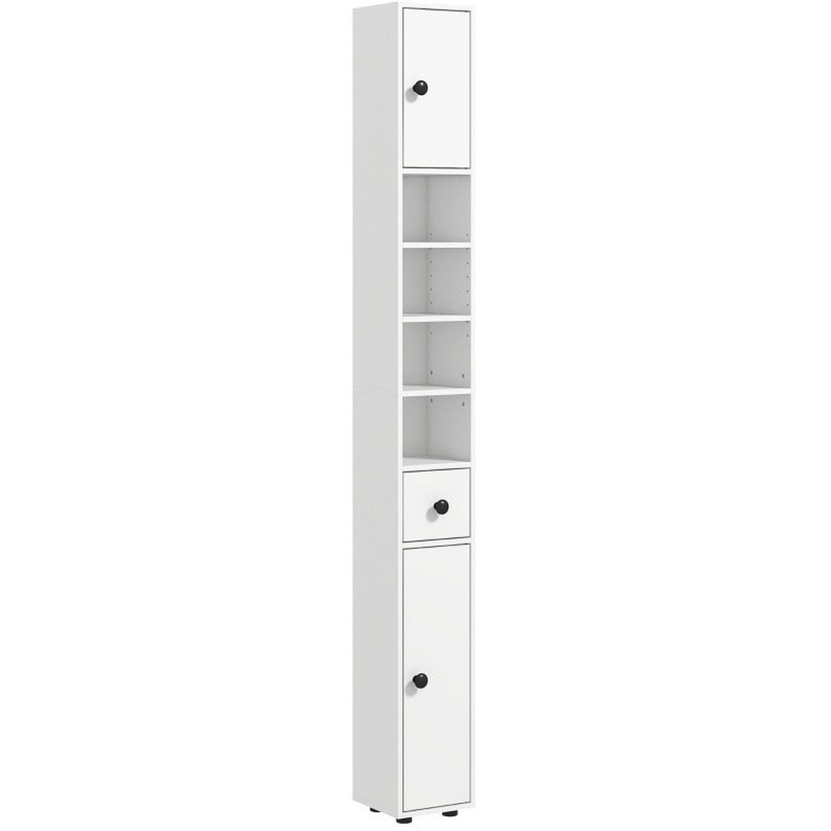 HOCHSCHRANK mit Schublade 180 x 20 x 20 cm White - Weiß, Holz (20/180/20cm) - Beauniv