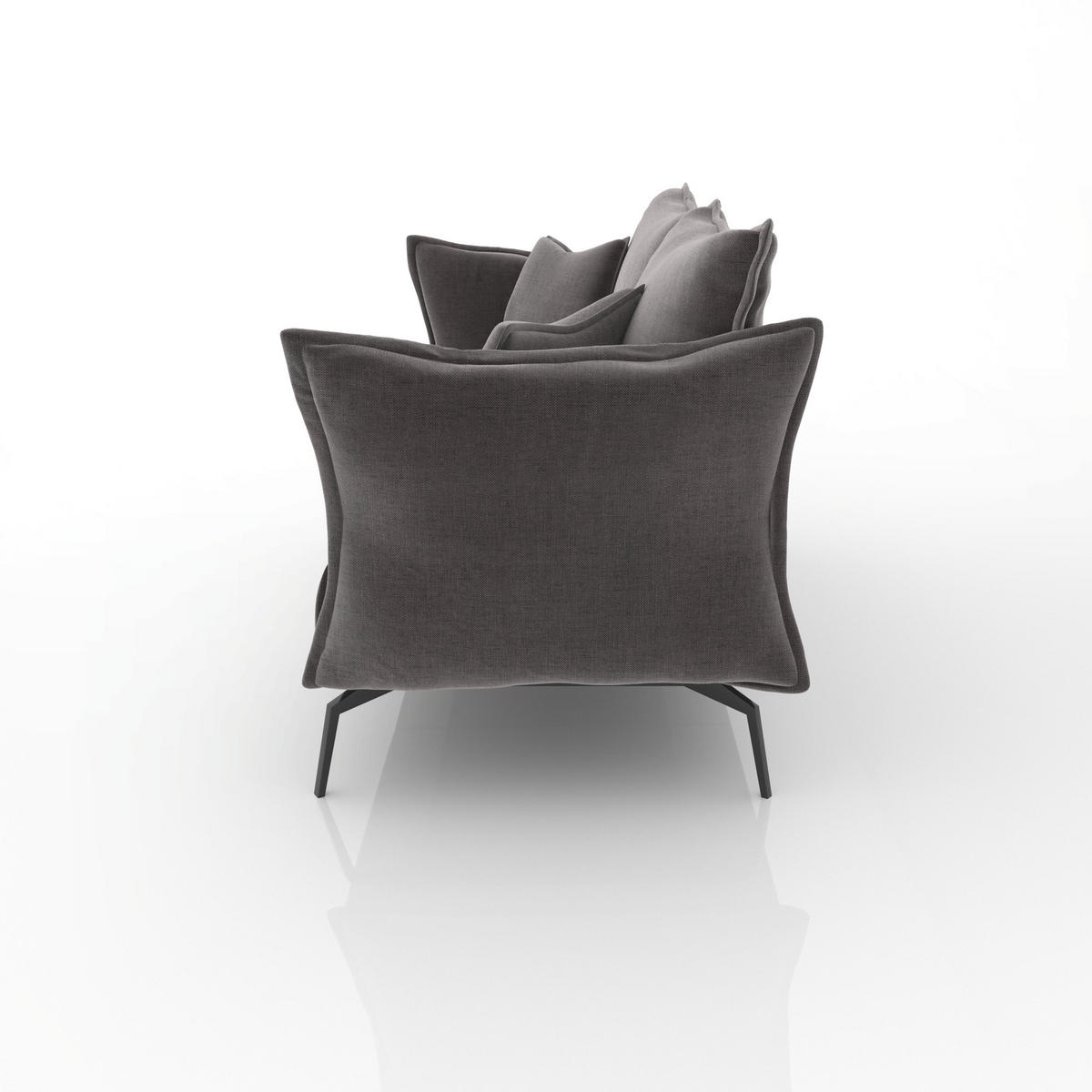 SCHLAFSOFA GERADE Samt Graphitgrau 180cm - Graphitfarben/Grau, Textil (180/90/105cm) - Sia Home