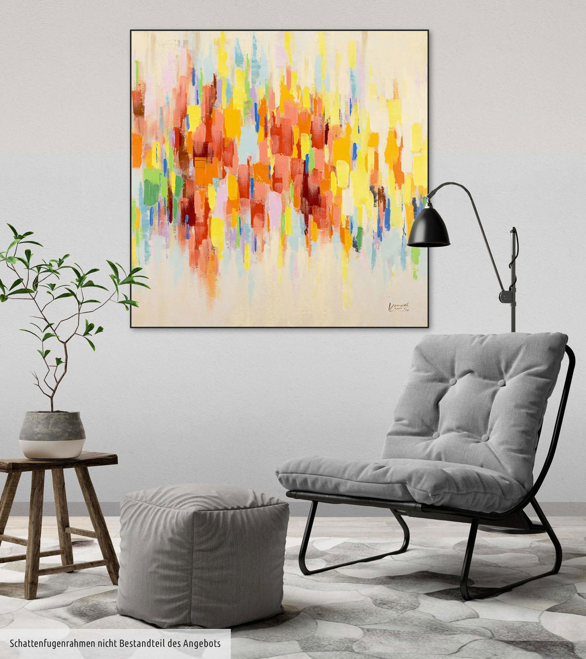 ACRYLBILD HANDGEMALT 80/80 cm - Beige/Multicolor, Holz/Textil (1.68/80cm) - KUNSTLOFT