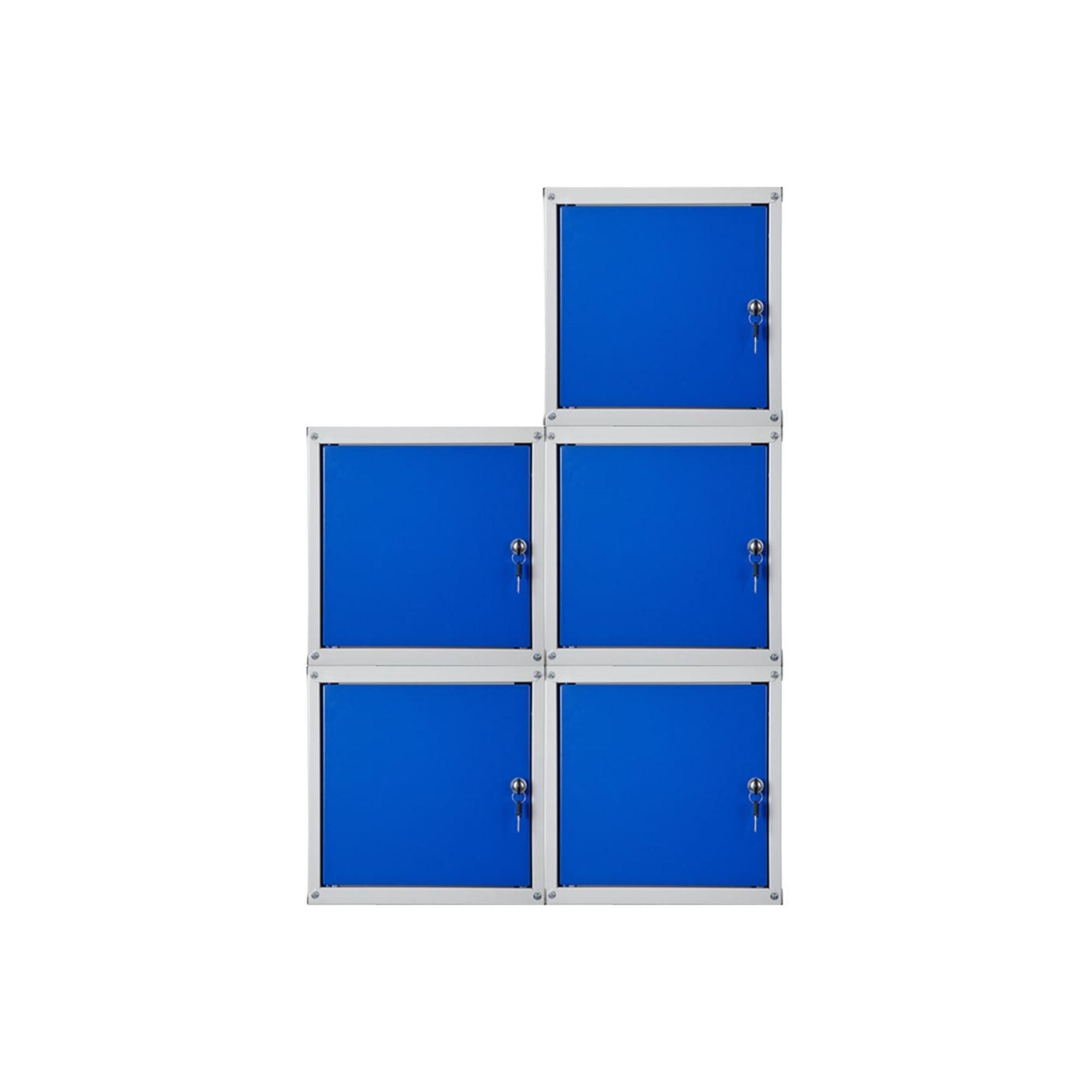 SCHLIESSFACHWÜRFEL Cubic 5er-Set 35x35x35 cm Grau-Blau - Blaugrau, Metall (105/70/35cm) - PROREGAL