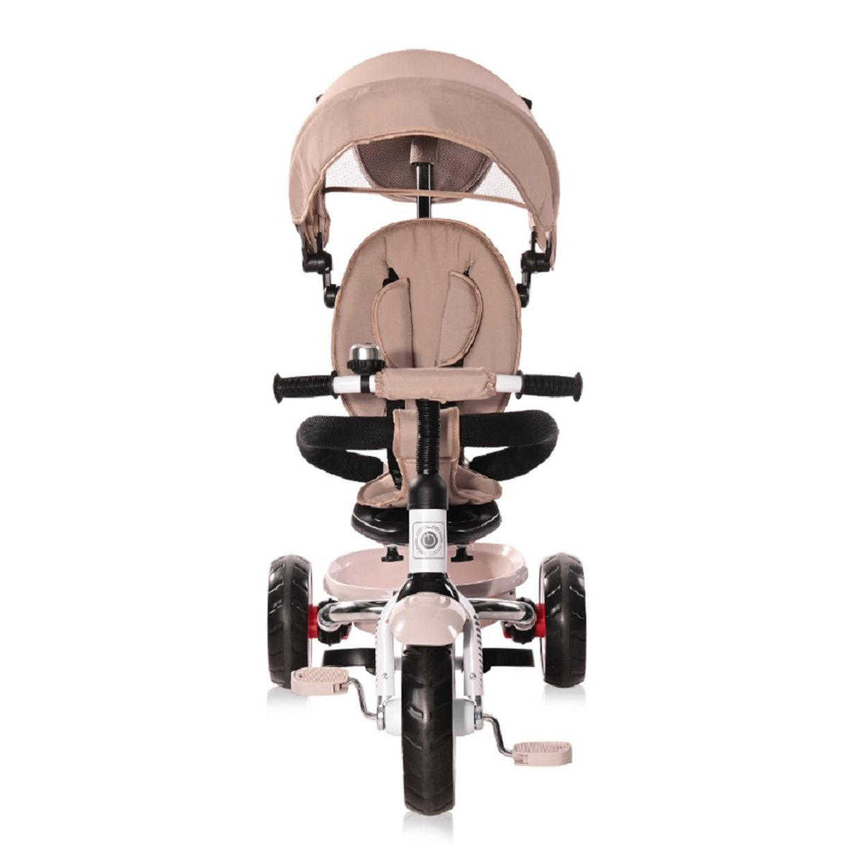 DREIRAD Moovo hellbraun EVA-Reifen faltbar Lenkstange Becherhalter verstellbar - Beige, Metall (120/55/104cm) - Lorelli