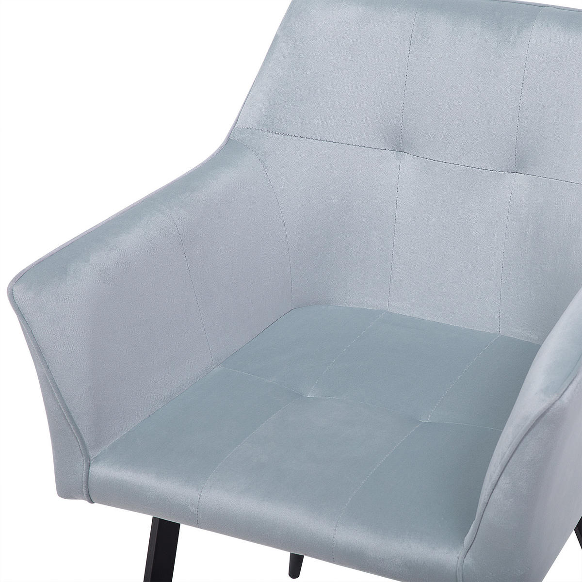 ESSZIMMERSTUHL 2er-Set Samtstoff Grau Jasmin - Grau, Textil/Metall (60/91/49cm) - Beliani