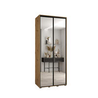 SCHWEBETÜRENSCHRANK 235,2/110/60 2-türig - Schwarz/Eiche Artisan, Holz/Metall (110/235/60cm) - Abiks Möbel