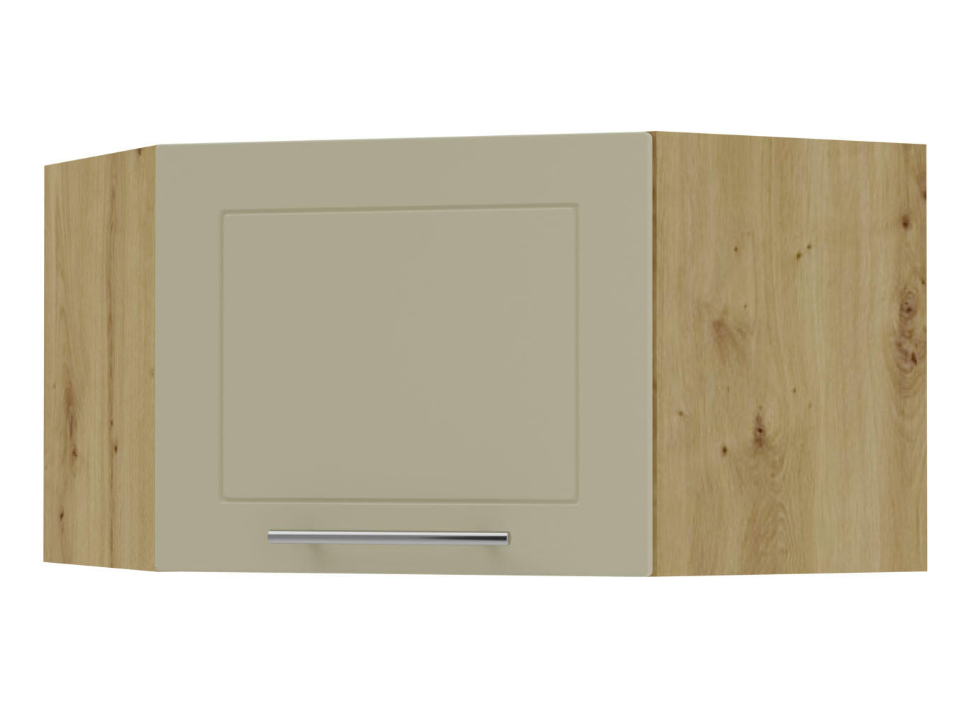 ECKHÄNGESCHRANK Kvantum W10/60/36 Vanille Matt / Eiche Artisan Matt 60 / 60 / 36cm - Creme/Eiche Artisan, Holz/Holzwerkstoff (60/36/60cm) - Feldmann-Wohnen