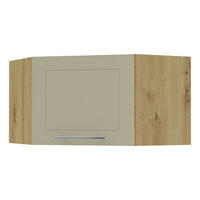 ECKHÄNGESCHRANK Kvantum W10/60/36 Vanille Matt / Eiche Artisan Matt 60 / 60 / 36cm - Creme/Eiche Artisan, Holz/Holzwerkstoff (60/36/60cm) - Feldmann-Wohnen
