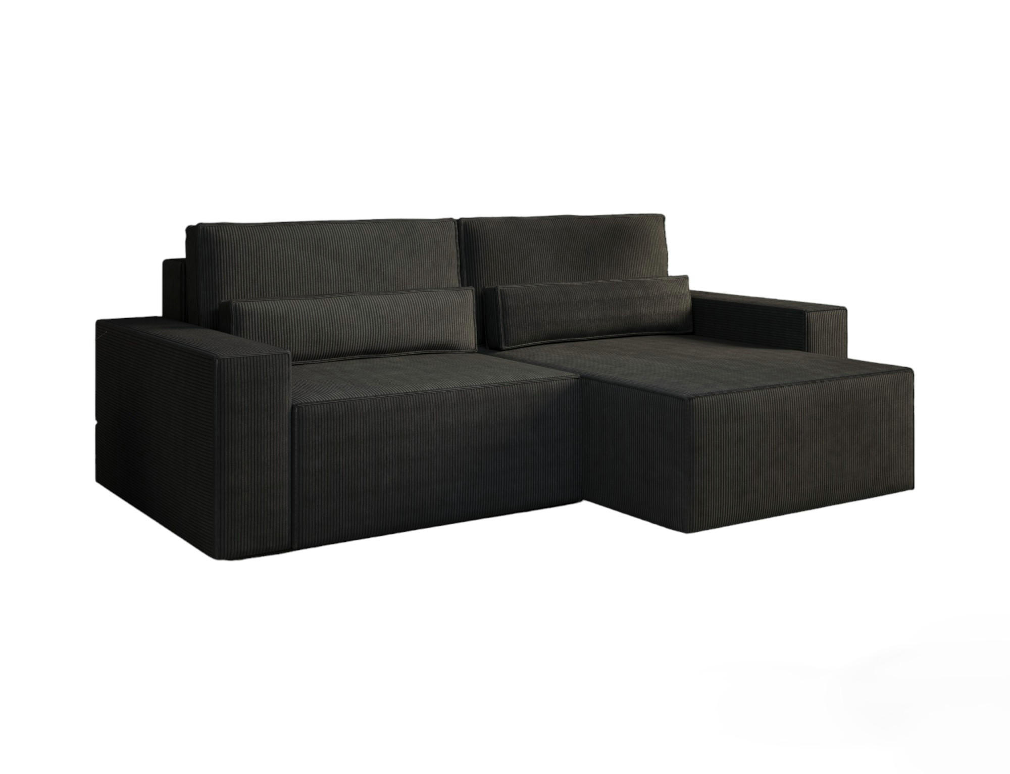 ECKSOFA - Universale Ecksofa DENVER mini - Schwarz - Poso 135 - Schwarz, Holzwerkstoff (248/162cm) - Möblo