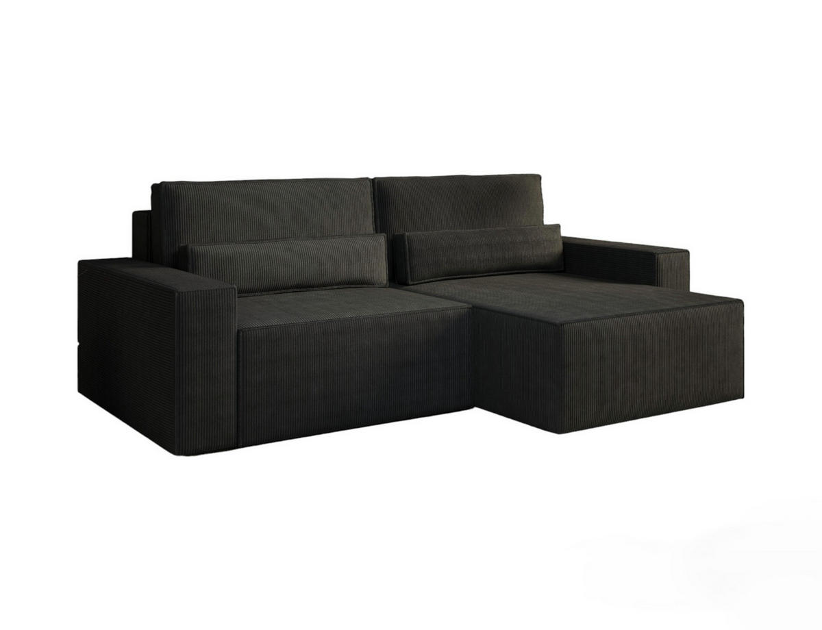 ECKSOFA - Universale Ecksofa DENVER mini - Schwarz - Poso 135 - Schwarz, Holzwerkstoff (248/162cm) - Möblo