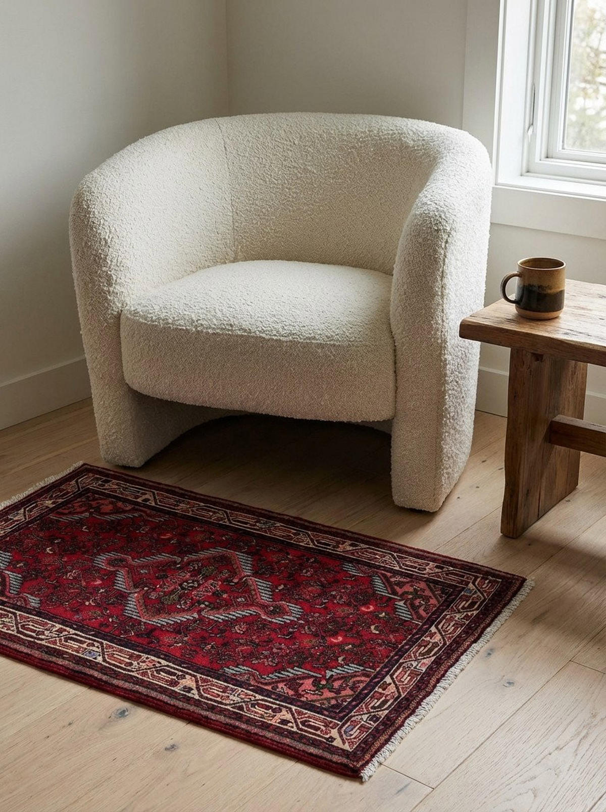 TEPPICH Assadabad Rot 124/74 cm Schurwolle - Rot, Textil (74/124cm) - Looma
