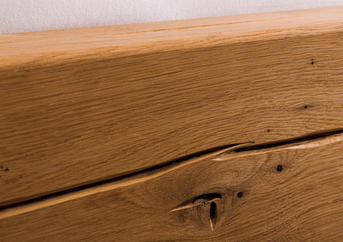 BETT Massivholz Wildeiche 140 x 200 x 84 natur BALKENMÖBEL #140 - Naturfarben, Holz (140/200cm) - Massivmoebel24
