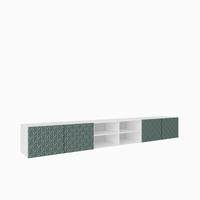 TV-SCHRANK Cali IV 300 cm, viertürig, weiß, grün - Weiß/Olivgrün, Kunststoff (300/41/40cm) - Margaret Hadas24