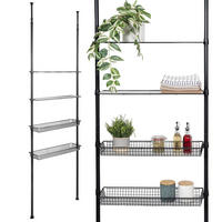 TELESKOP-REGAL, schwarz - Schwarz, Metall (71.5/290/20cm) - bremermann