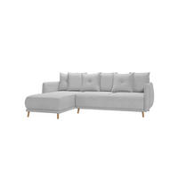 ECKSOFA Chroma Silber Luxusmicrofaser - Silberfarben/Braun, Holz/Textil (238/170cm) - S-Style Möbel