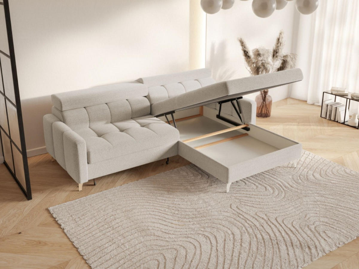 ECKSOFA Hellgrau BAMBINO Mit Verstellbaren Kopfstützen Rechts - Hellgrau/Grau, Textil (174/223cm) - Sepro Meble