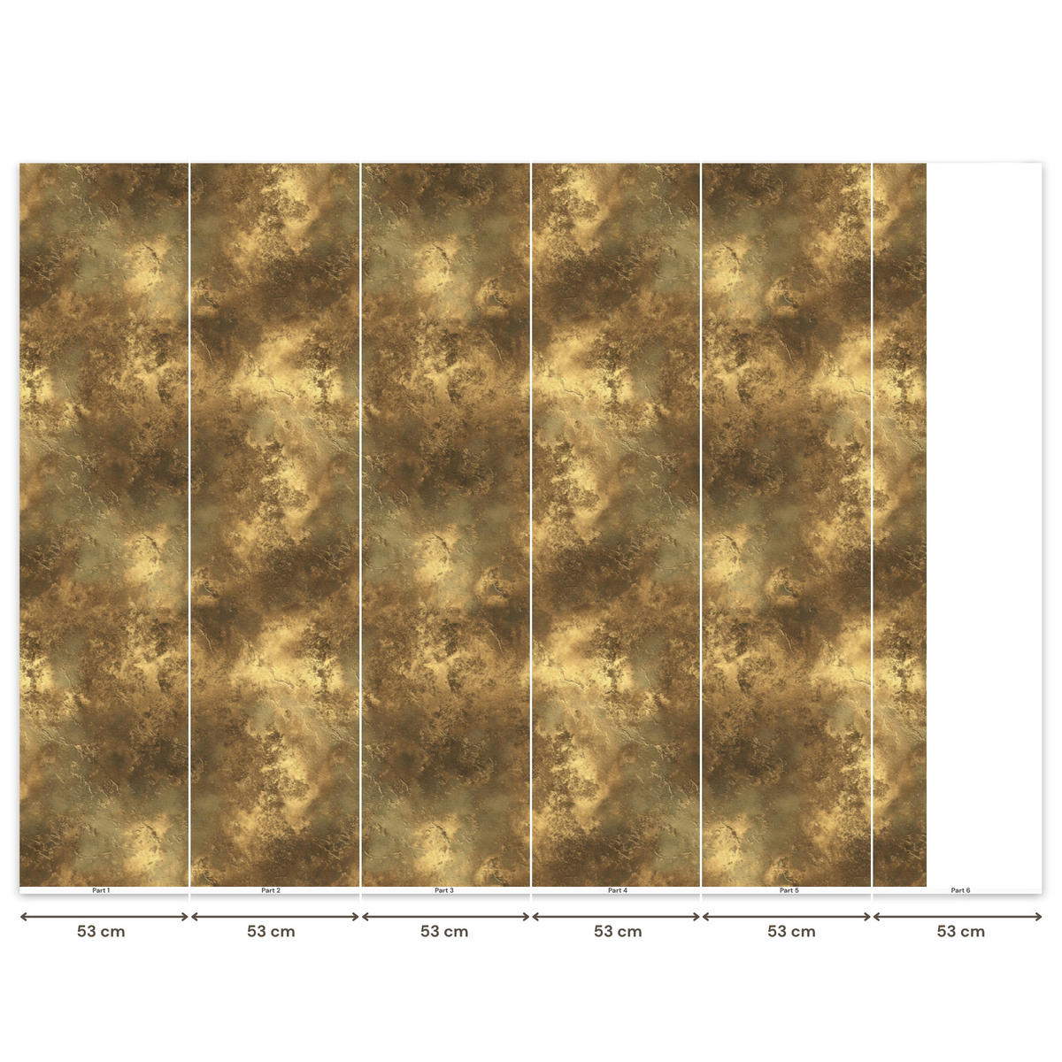 TAPETE - Antik - Metallic-Look - Gold - 280x240 cm - Messingfarben, Papier (280/240cm) - OnlyWow