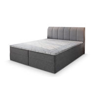 BOXBETT CEVANO 160x200 cm mit Matratze und Topper - Grau - Grau, Holz (160/200cm) - MASSENO