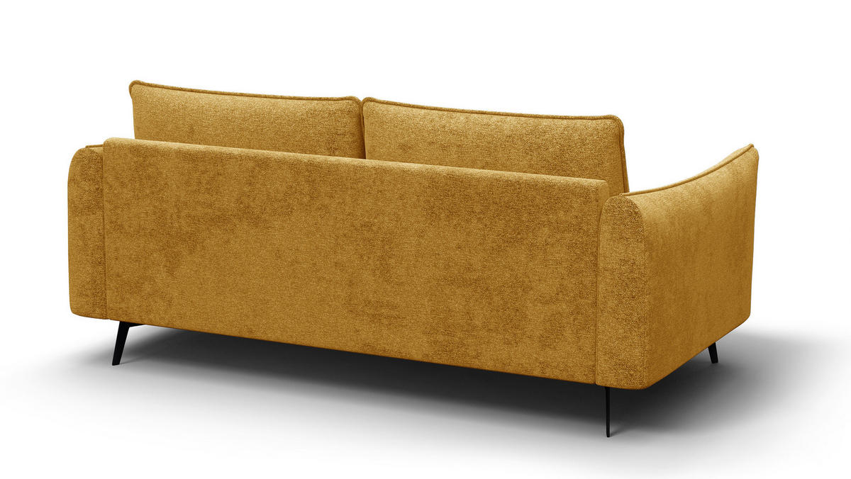 SOFA AERA 2,5-Sitzer, gelb - Gelb/Schwarz, Holz/Textil (187/89/96cm) - Courtois Laville