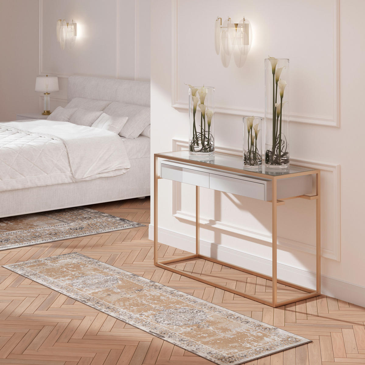 WEBTEPPICH Victoria Beige - Beige, Textil (160/230cm) - Kukoon Rugs
