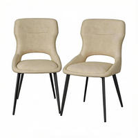 ESSSTUHL 2er-Set Chenille Khaki 43 x 40 x 86 cm - Beige, Metall (40/86/43.3cm) - Meubliv
