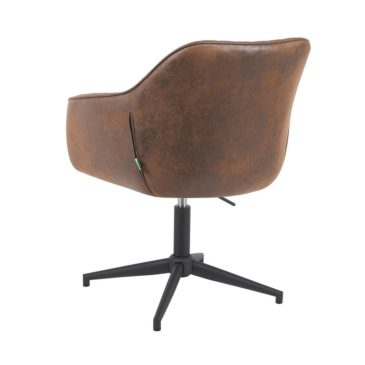 BÜROSTUHL Mika-Caro - Schwarz/Braun, Textil/Metall (60/79/61cm) - DUBI Möbel