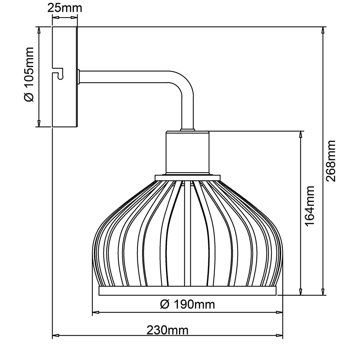 WANDLEUCHTE Norah 99741/76 - Schwarz, Metall (19/26.8/23cm) - Brilliant