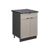 KÜCHENUNTERSCHRANK Fame-Line GrauBeige 60 cm mit Schublade AP Anthrazit - Greige/Anthrazit, Holzwerkstoff (60/82/60cm) - Vicco