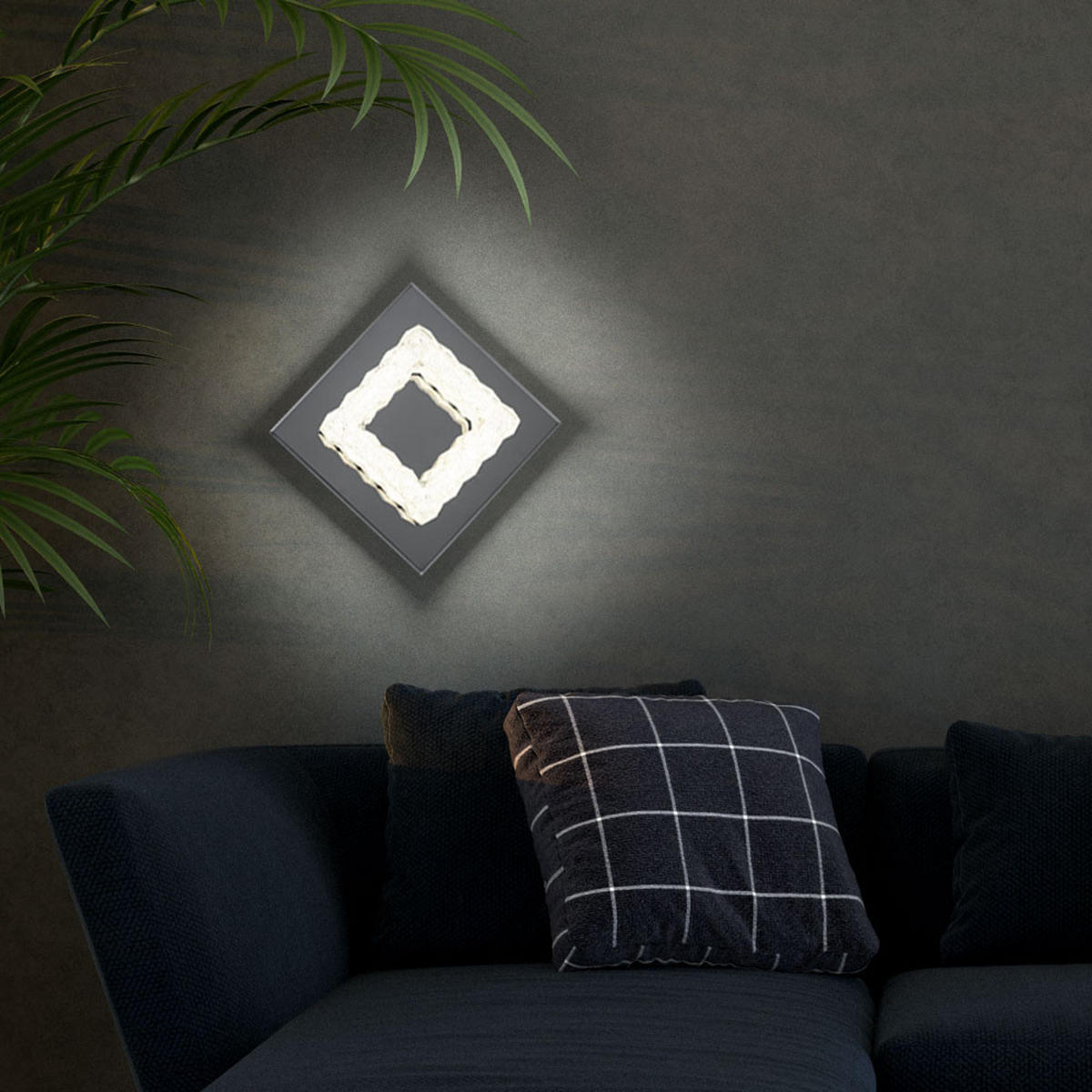 LED WANDLEUCHTE Chrom Kristalle Silber - Silberfarben, Metall (18/9.6/18cm) - Globo Lighting