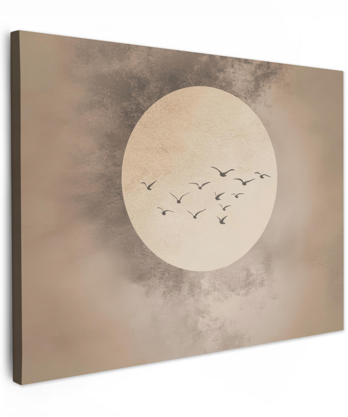 LEINWANDBILD Vogel - Beige - Japanisch 40x30 cm - Taupe, Textil (40/30cm) - MuchoWow