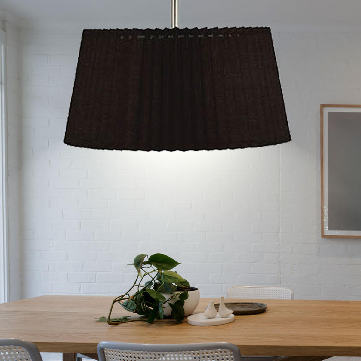 HÄNGELEUCHTE Alu Textil Schwarz - Schwarz, Metall (40/40/110cm)