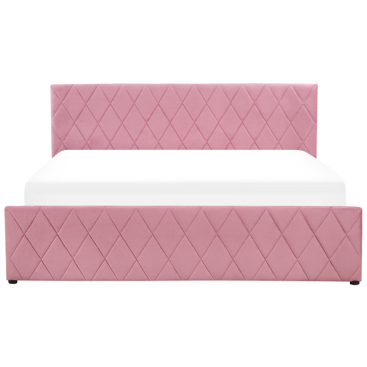 BETT mit Stauraum 180x200 cm Rosa Rochefort - Pink, Textil (180/200cm) - Beliani
