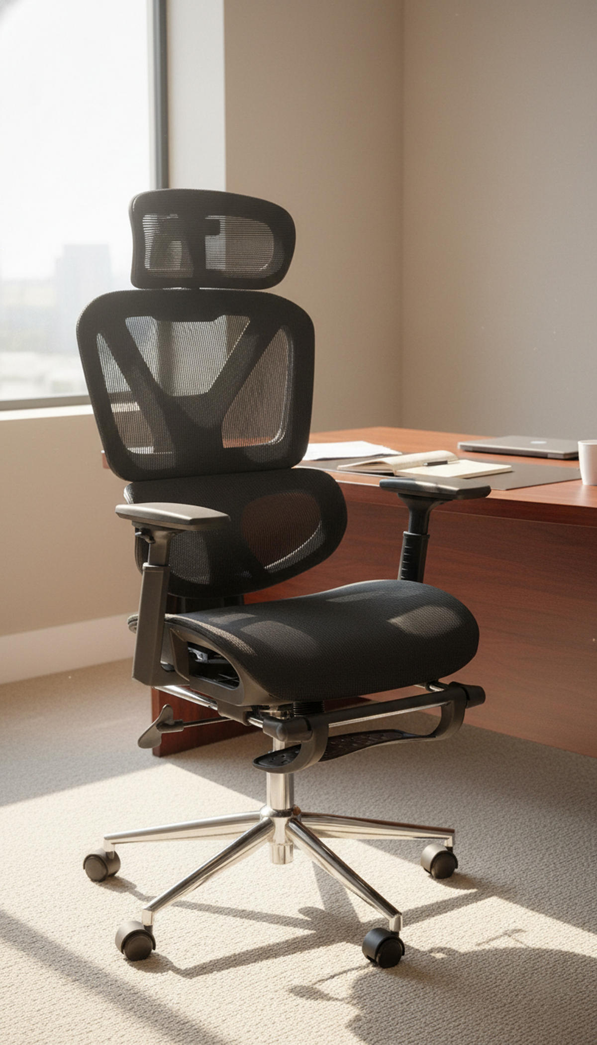 BÜROSTUHL Orionyx schwarz - Chromfarben/Schwarz, Kunststoff/Metall (65/130/68cm) - TPFLiving