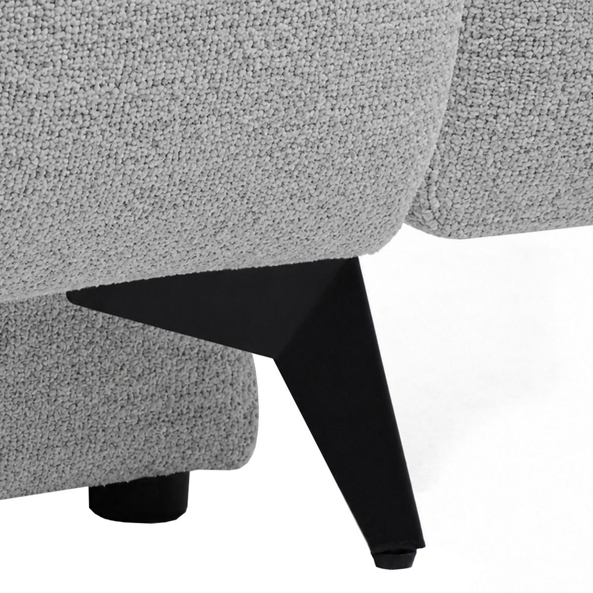 ROZKLÁDACÍ POHOVKA Vito, 3místná s úložným prostorem, systém DL, žinylková látka, světle šedá - černá/světle šedá, textil (256/90/99cm) - Beautysofa