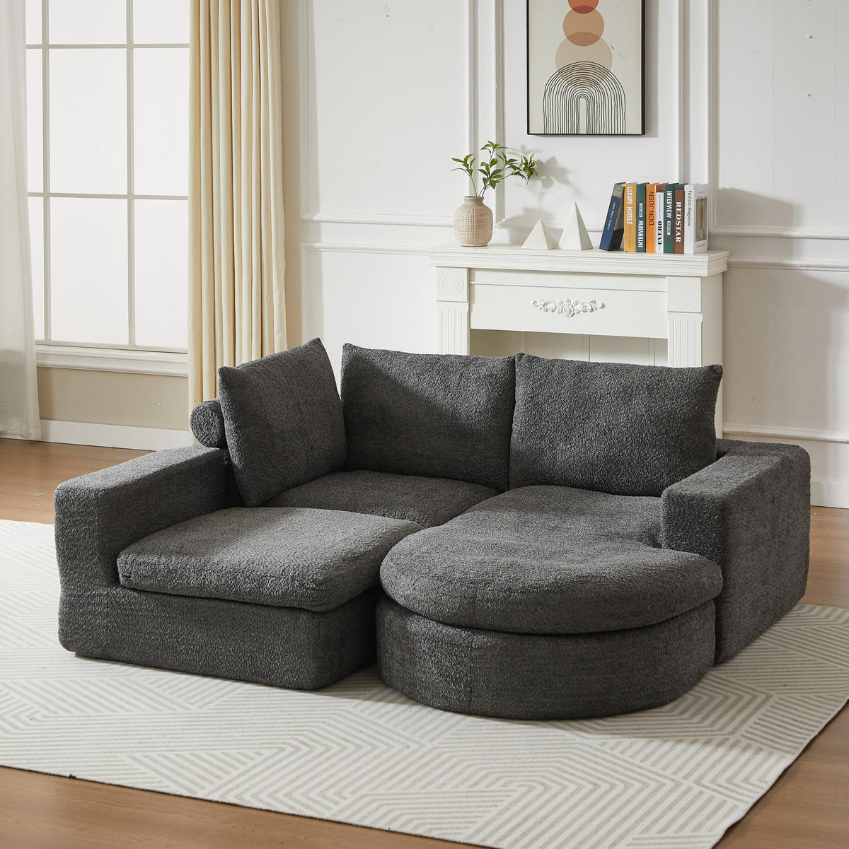 ECKSOFA mit Liegefläche 250/160 cm in Grau - Grau, Textil (160/250cm) - Modenvie