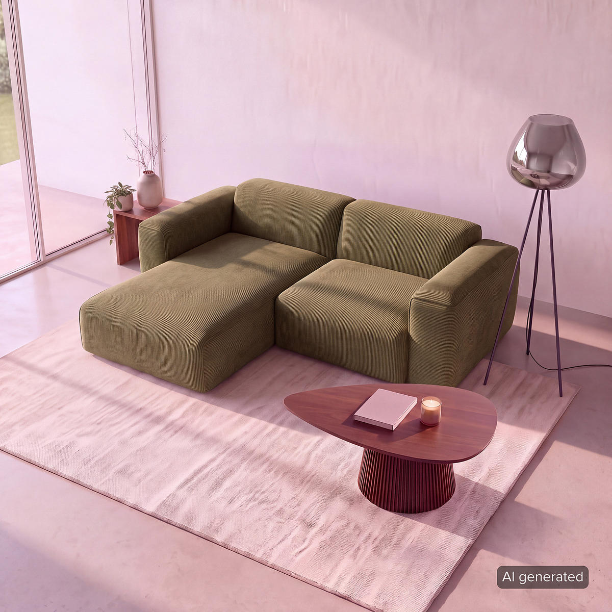 1,5-SITZER ECKSOFA mit Longchair - Dunkelgrün/Schwarz, Kunststoff/Textil (260/173cm) - home24