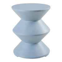 ODKLÁDACÍ STOLEK Kyppeslo - světle modrá, kámen (36.5/36.5/47cm) - [en.casa]