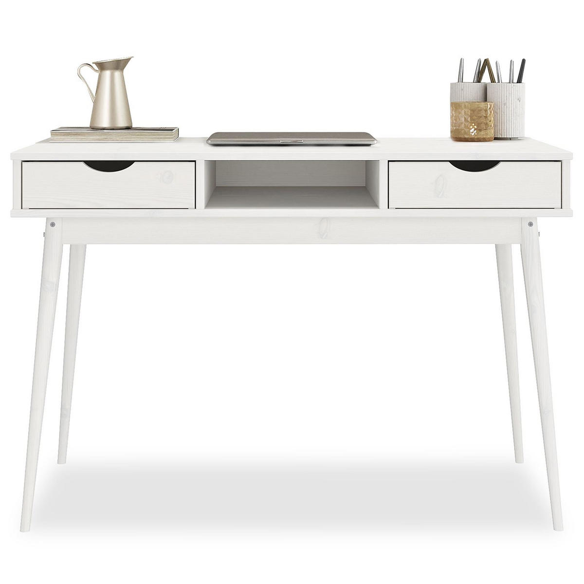 SCHREIBTISCH STEFANO weiß - Weiß, Holz (50/110/75cm) - IDIMEX