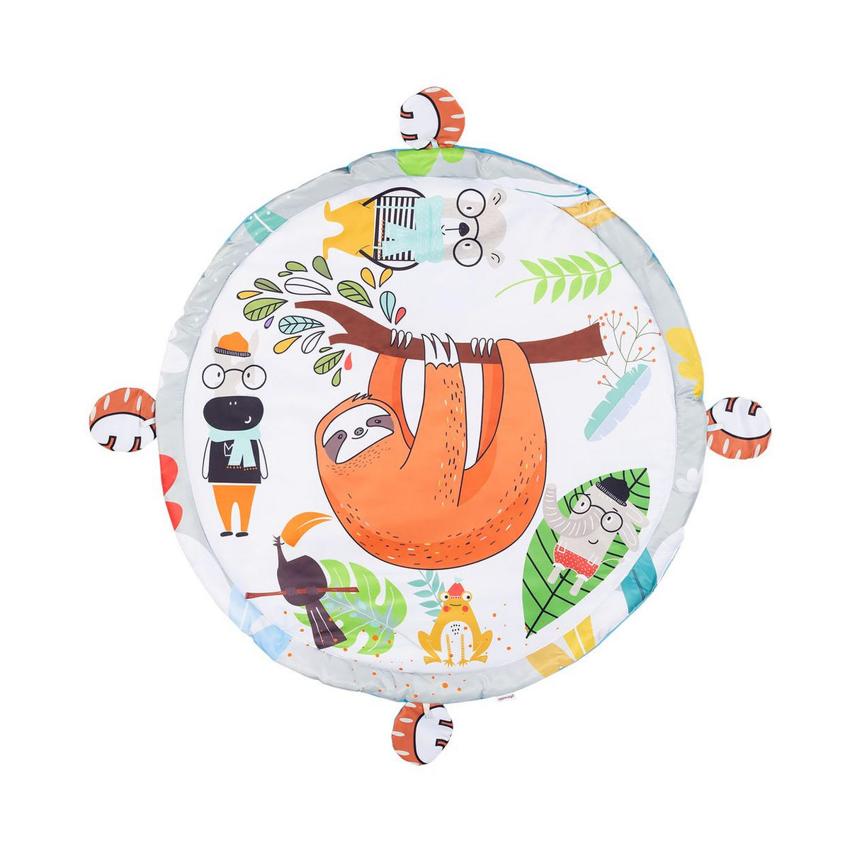 SPIELBOGEN Jungle hellblau Musik, Licht, Bälle, hängende Figuren, Krabbeldecke, ab Geburt - Blau, Textil (83/50/83cm) - Chipolino