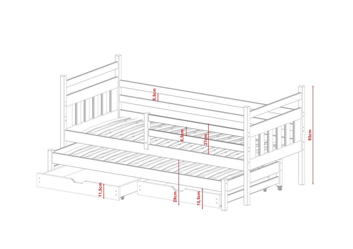 KINDERBETT WEIß - Weiß, Holz (90/200cm) - FURNLUX