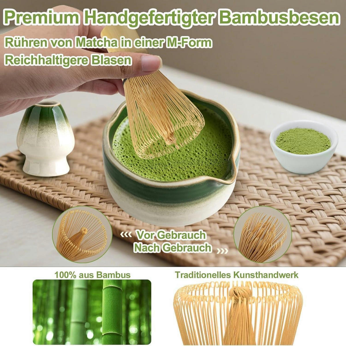 MATCHA Set 7-teiliges Set Grün Farbverlauf - Grün, Keramik (15/10/15cm)