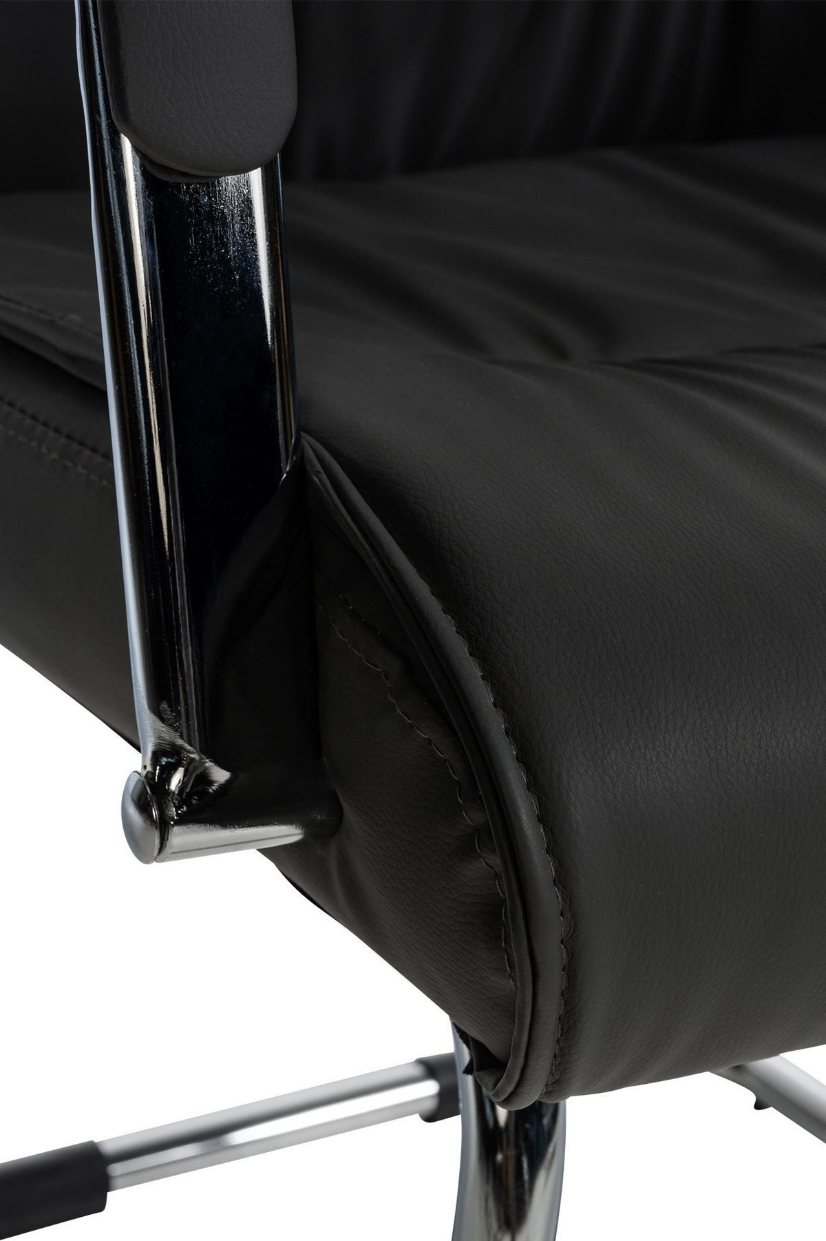 SCHWINGSTUHL Lederlook schwarz - Chromfarben/Schwarz, Textil/Metall (58/100/66cm) - CLP