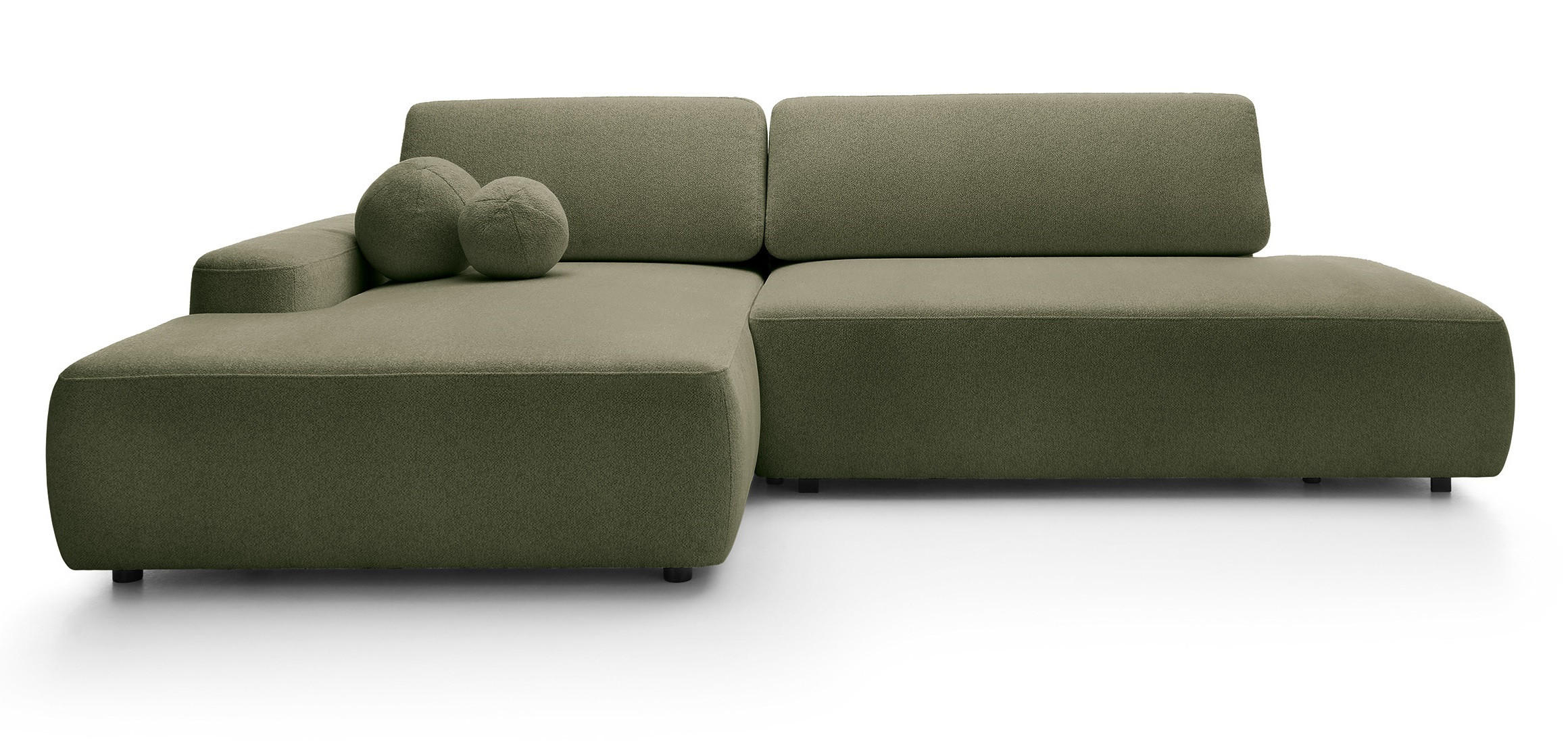 ECKSOFA 275 cm mit Schlaffunktion Orea O, Links, Grün - Grün, Holz (276/164cm) - Emporius