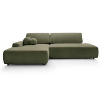 ECKSOFA 275 cm mit Schlaffunktion Orea O, Links, Grün - Grün, Holz (276/164cm) - Emporius