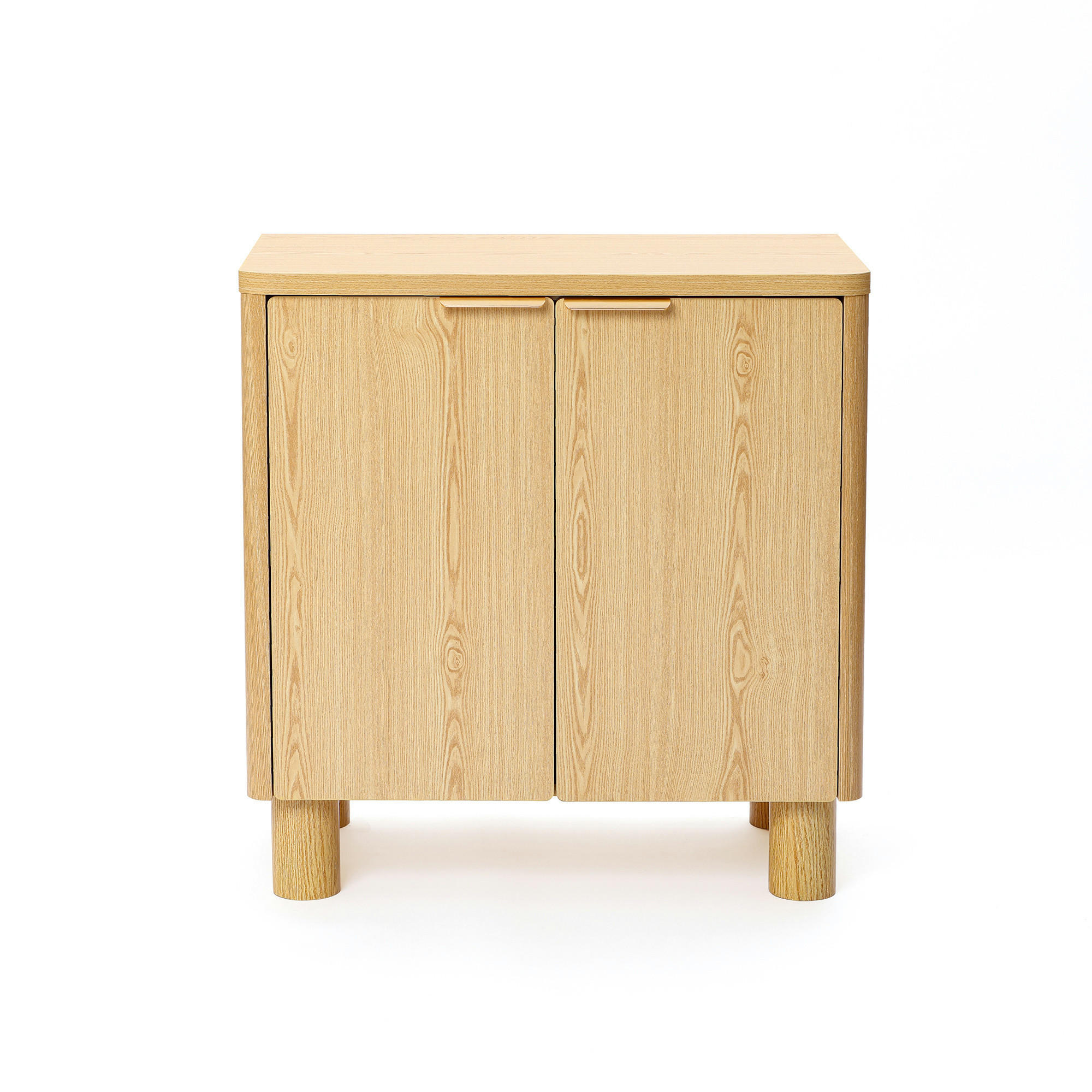 KOMMODE Modern, helles Holz mit 2 Türen | Vanity Unit, B72 x T39,5 x H75 cm - Eichefarben/Braun, Holz (72/75/39.5cm) - Hometopia