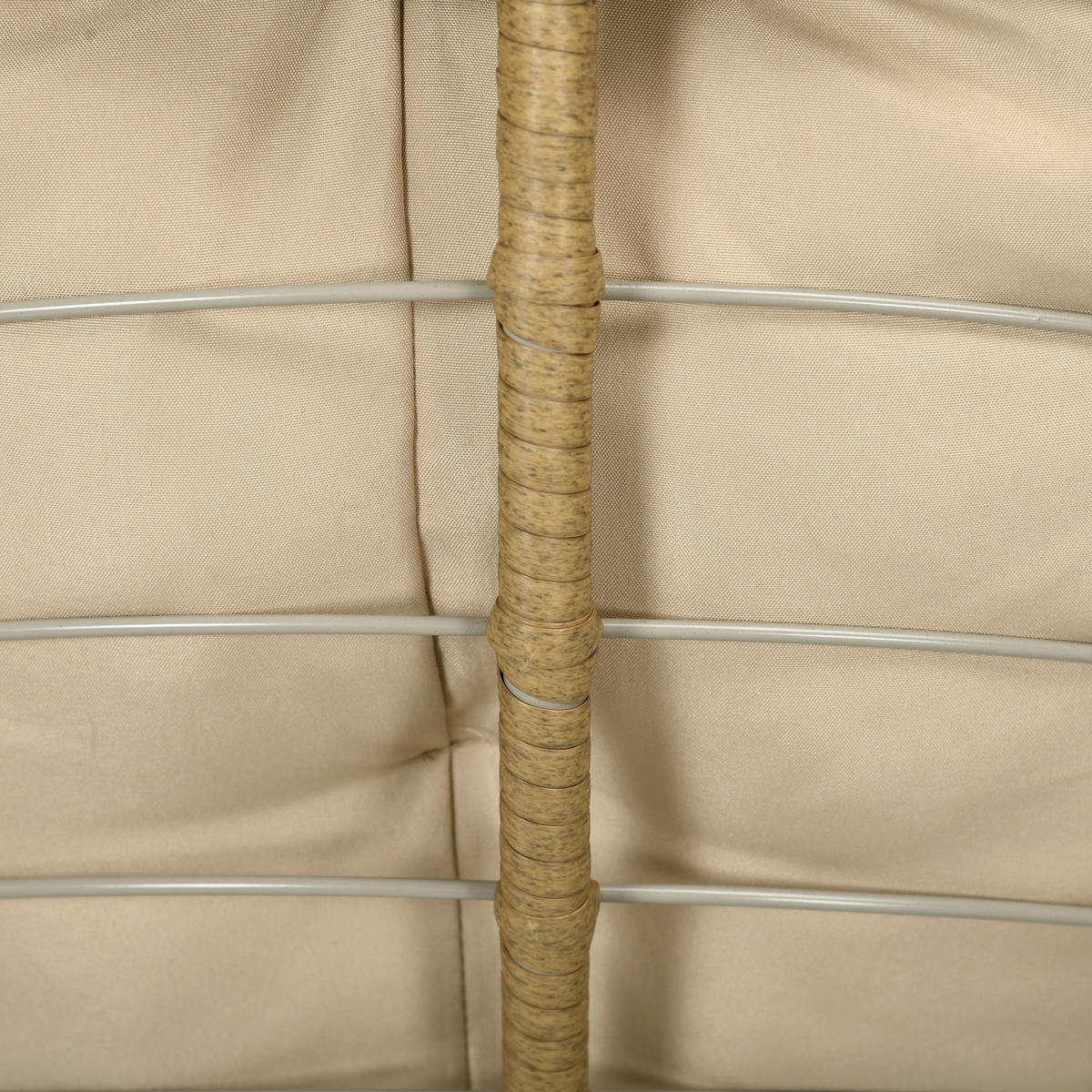 PAPASANSESSEL mit Polster 360 Grad Verstellbare Fußstütze 85 x 70 x 82 cm Khaki - Braun, Kunststoff (85/82/70cm) - Outsunny