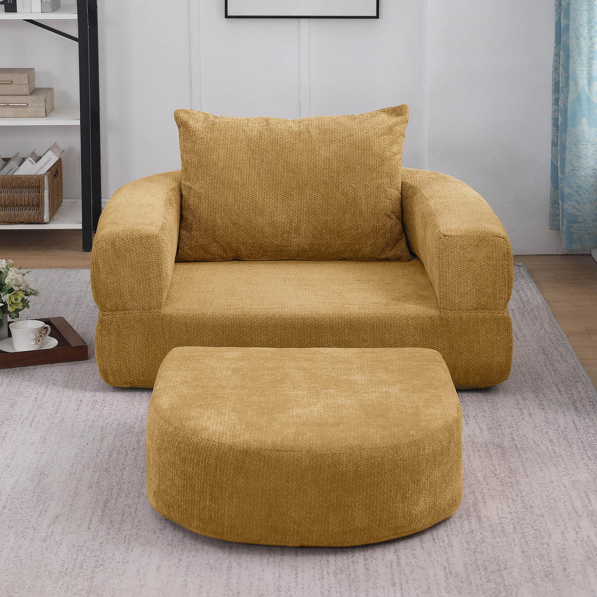 SOFA modulare Wohnlandschaft Chenille Yellow - Gelb, Kunststoff (90/41/101cm) - Meubliv