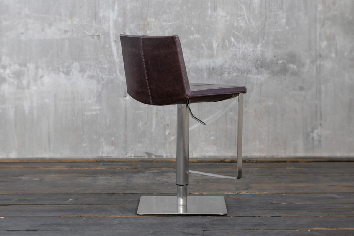 BARHOCKER FES Dunkelbraun Kunstleder - Dunkelbraun, Leder (42/85/51cm) - KAWOLA