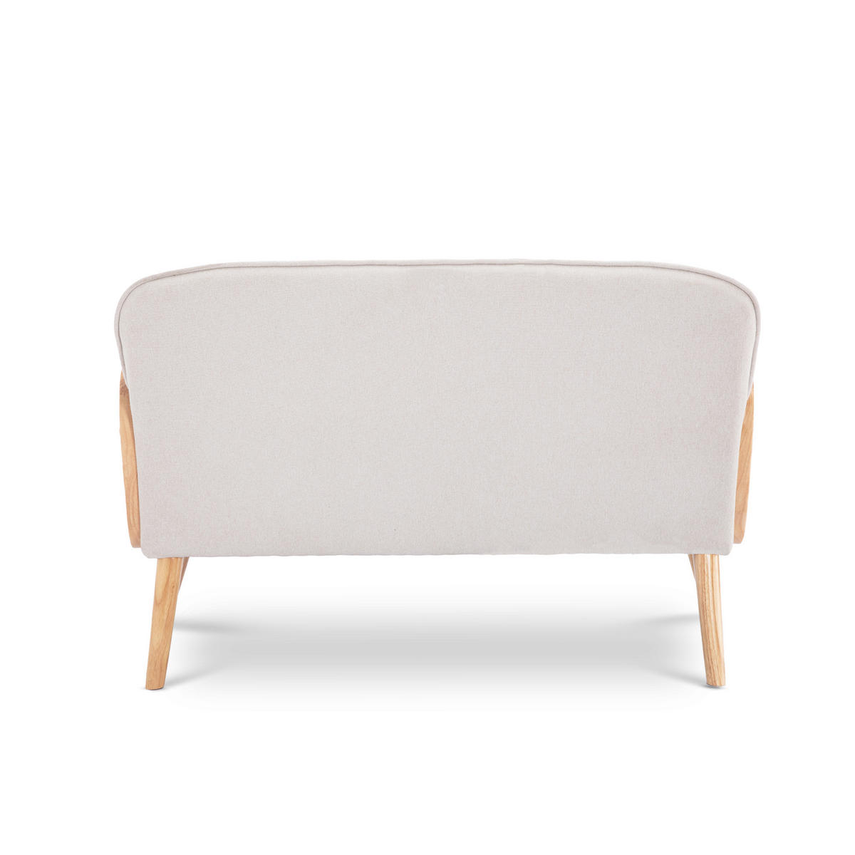2-SITZER-SOFA Rosi Bohemian aus Korbgeflecht und beigem Leinen - Beige/Akaziefarben, Holz/Holzwerkstoff (125/83/79cm) - Sicaan
