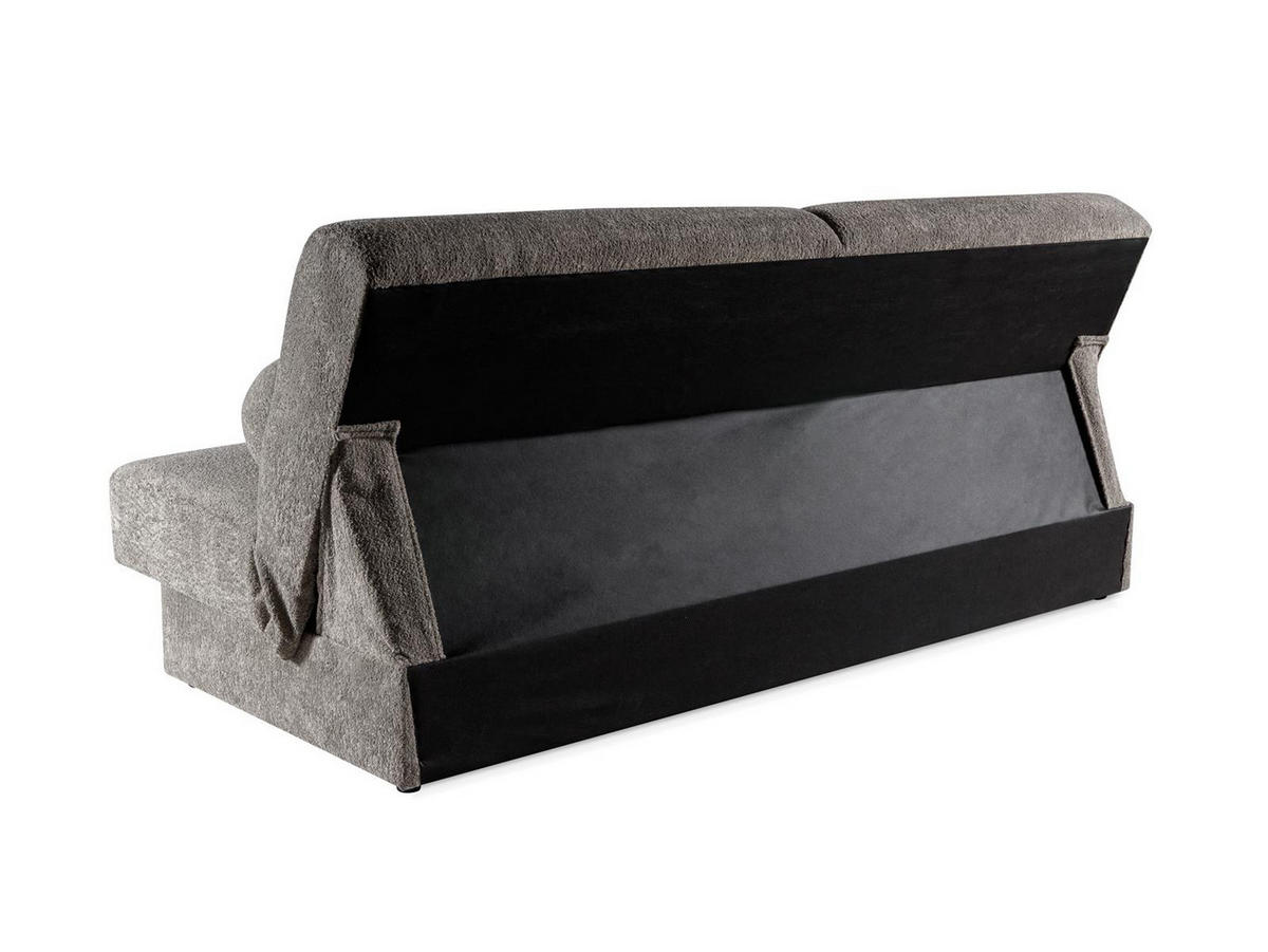 SOFA Berg Grau, mit Schlaffunktion und Bettkasten - Grau, Holzwerkstoff (199/91/91cm)
