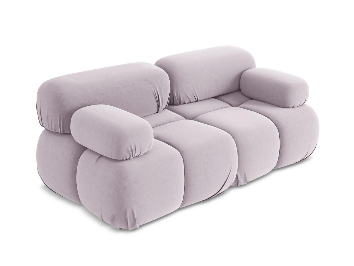 2-SITZER-SOFA Samt Stoff Violett - Lila/Flieder, Kunststoff/Textil (190/70/96cm) - Makamii