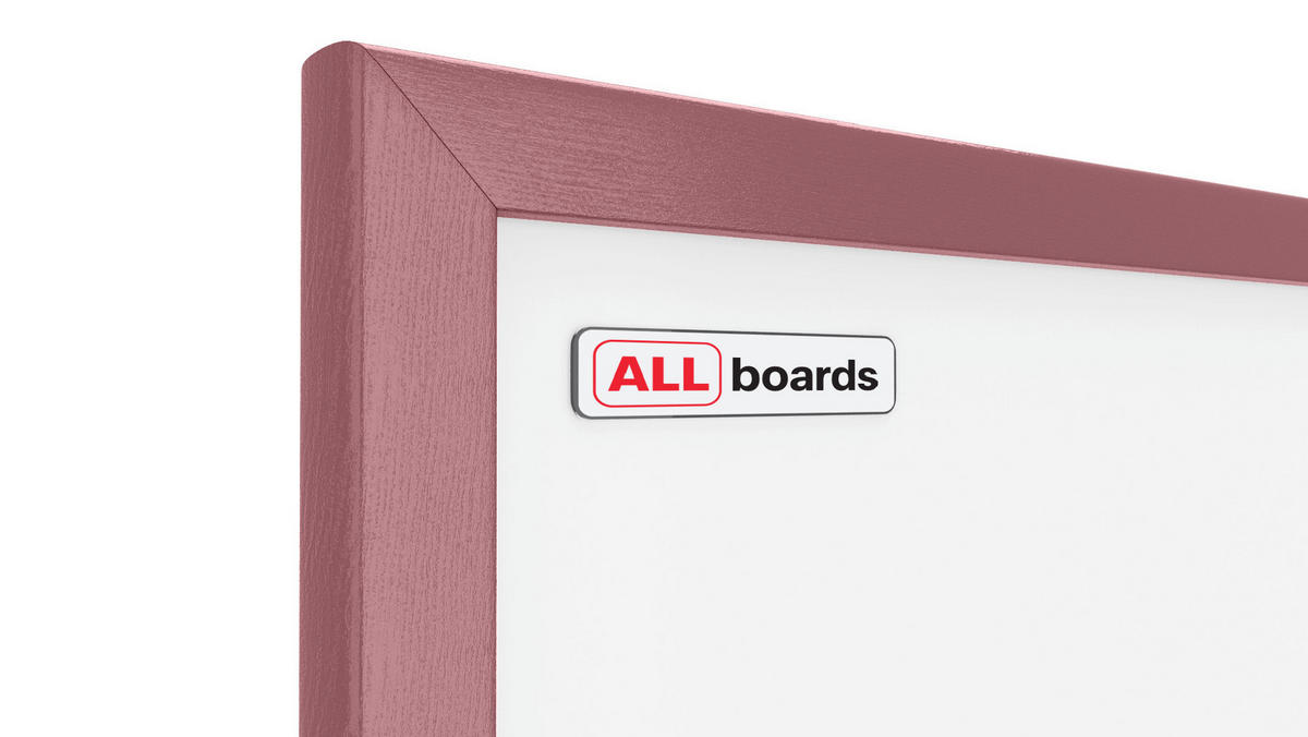 MAGNETISCHES Whiteboard mit rosafarbenem Holzrahmen 90x60cm - Pink, Metall (90/60/1.5cm) - ALLboards