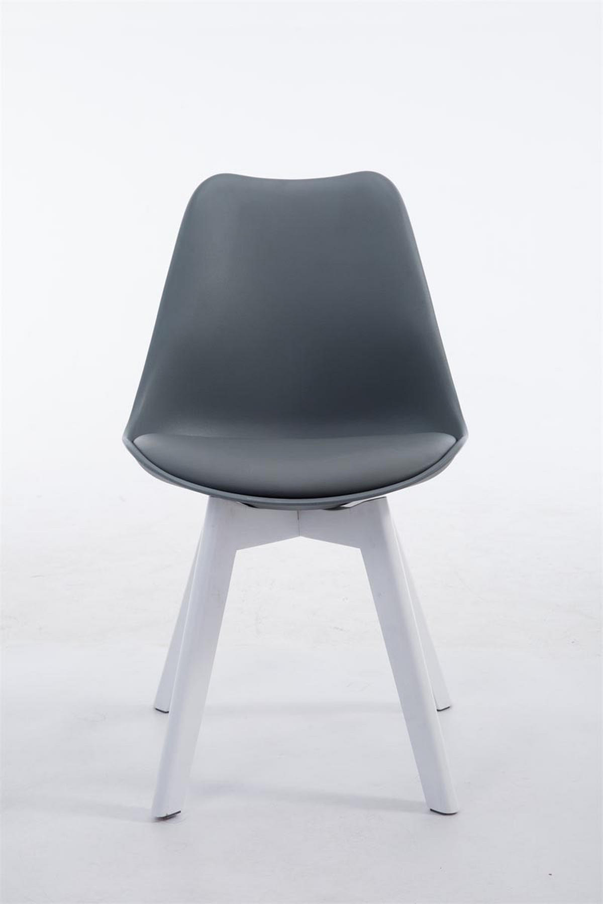 STUHL Lederlook grau - Weiß/Grau, Holz/Textil (48/84/41.5cm) - CLP